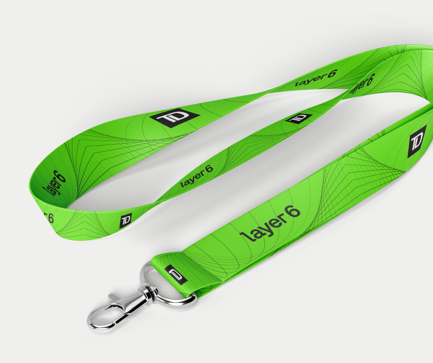 TD Bank co-branded lanyard design featuring Layer 6 logo