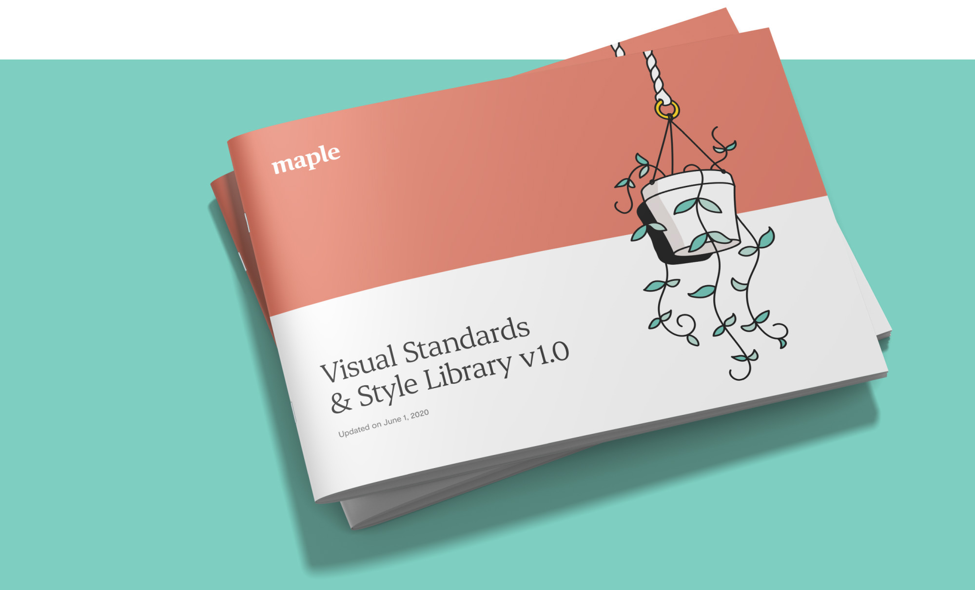 Cover of Visual Standards & Style Library doc to guide Maple’s internal design team to consistent use of new visual identity