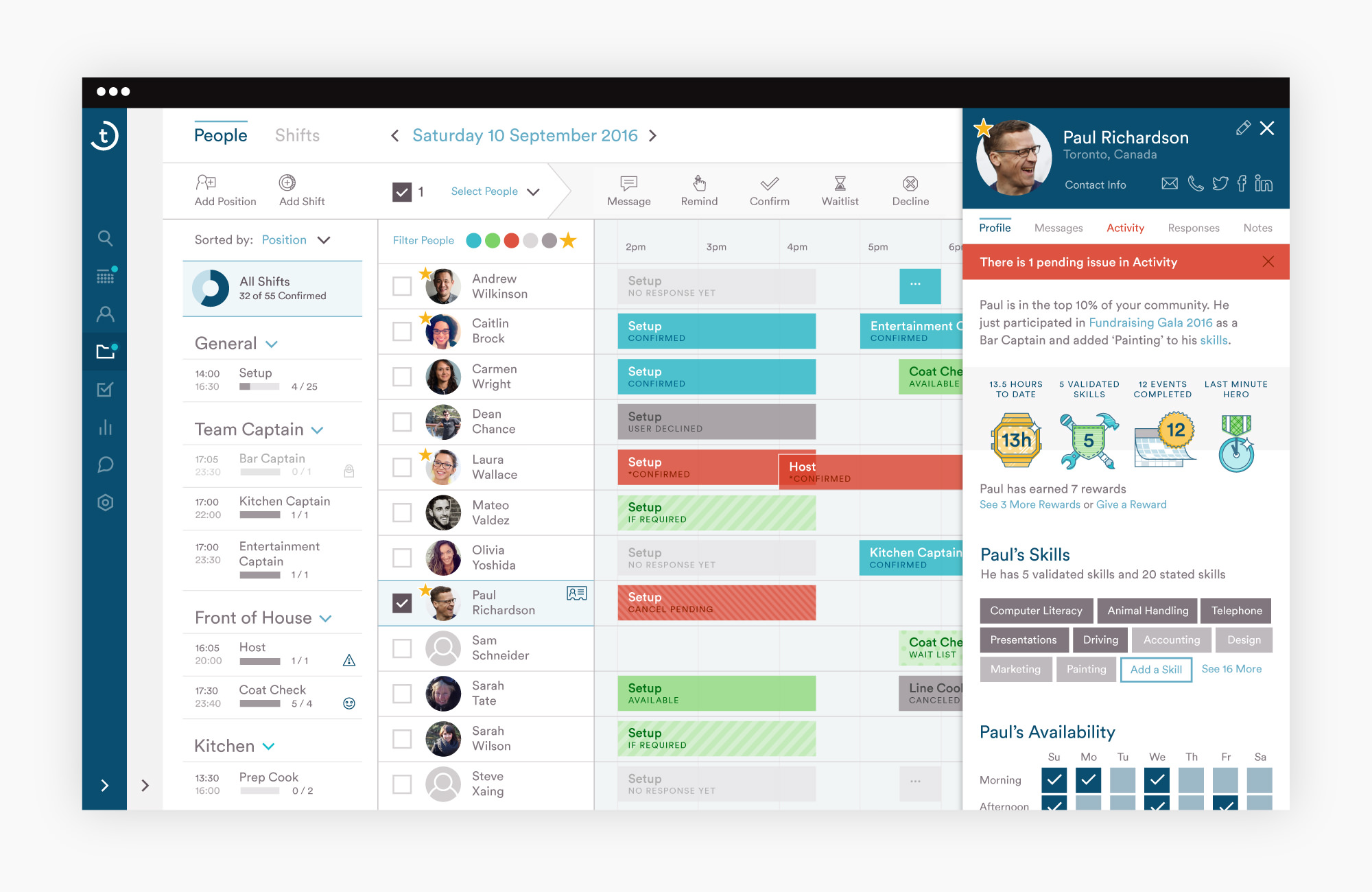 A layout graphic that depicts many digital product features in use